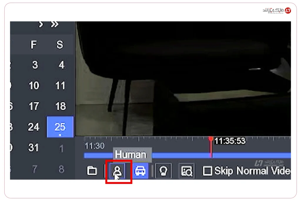 گزینه مربوط به نمایش/عدم نمایش تشخیص انسان در فیلم ضبط شده