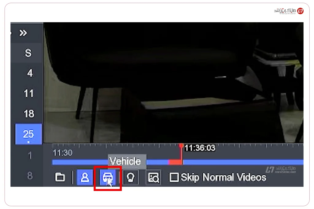 گزینه مربوط به نمایش/عدم نمایش حضور خودرو در فیلم ضبط شده