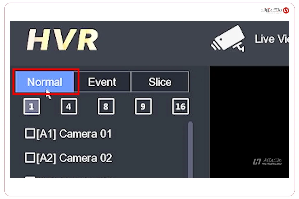 حالت Normal در پلی‌بک DVR/HVR هایک ویژن