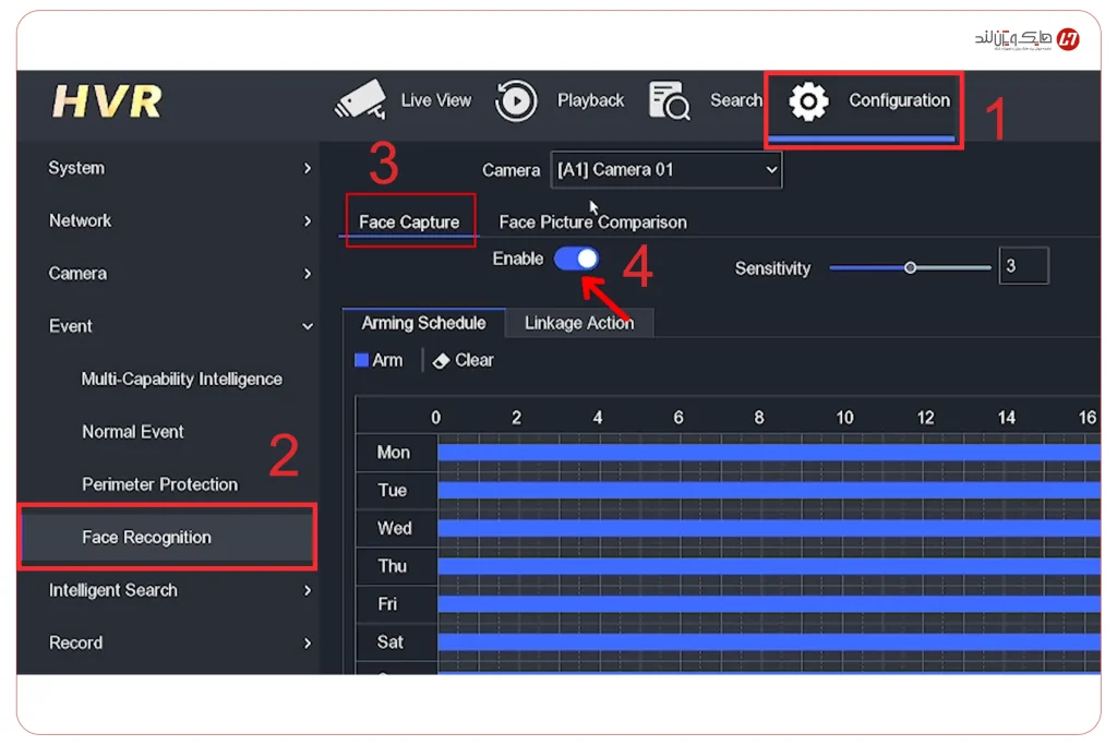 فعال‌سازی Face Recognition برای آموزش مقایسه چهره هایک ویژن