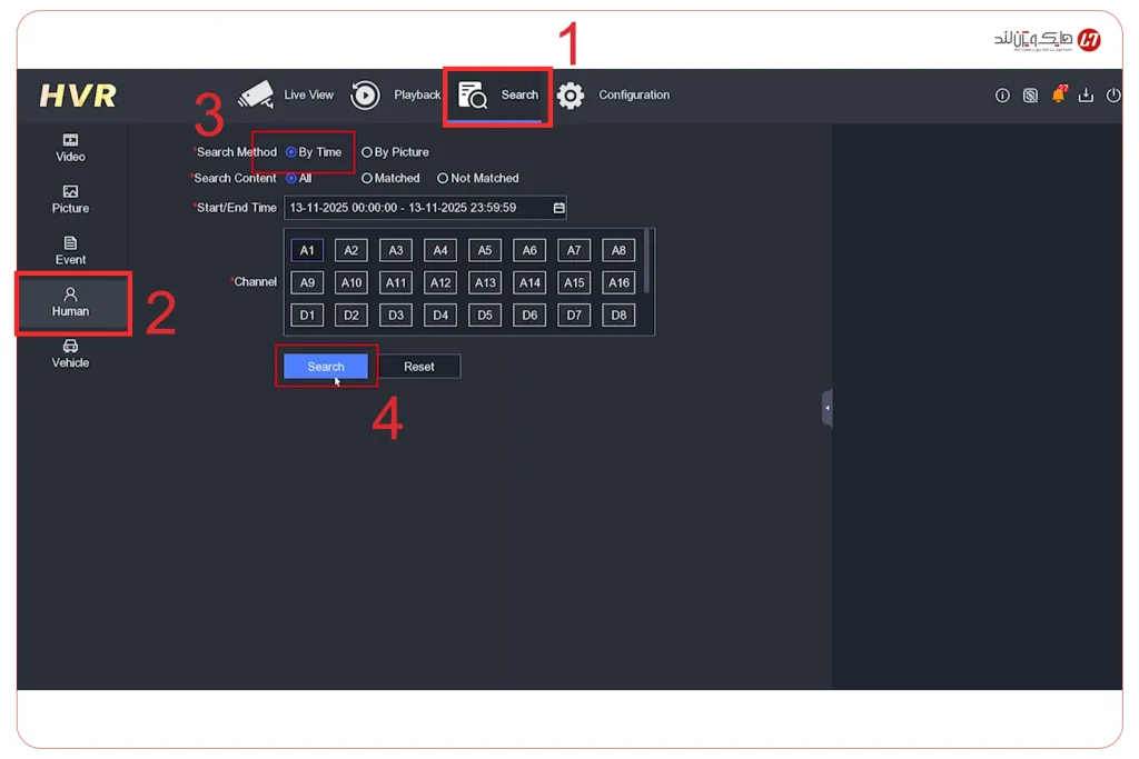 جستجوی چهره‌های ثبت‌شده برای مقایسه چهره هایک ویژن