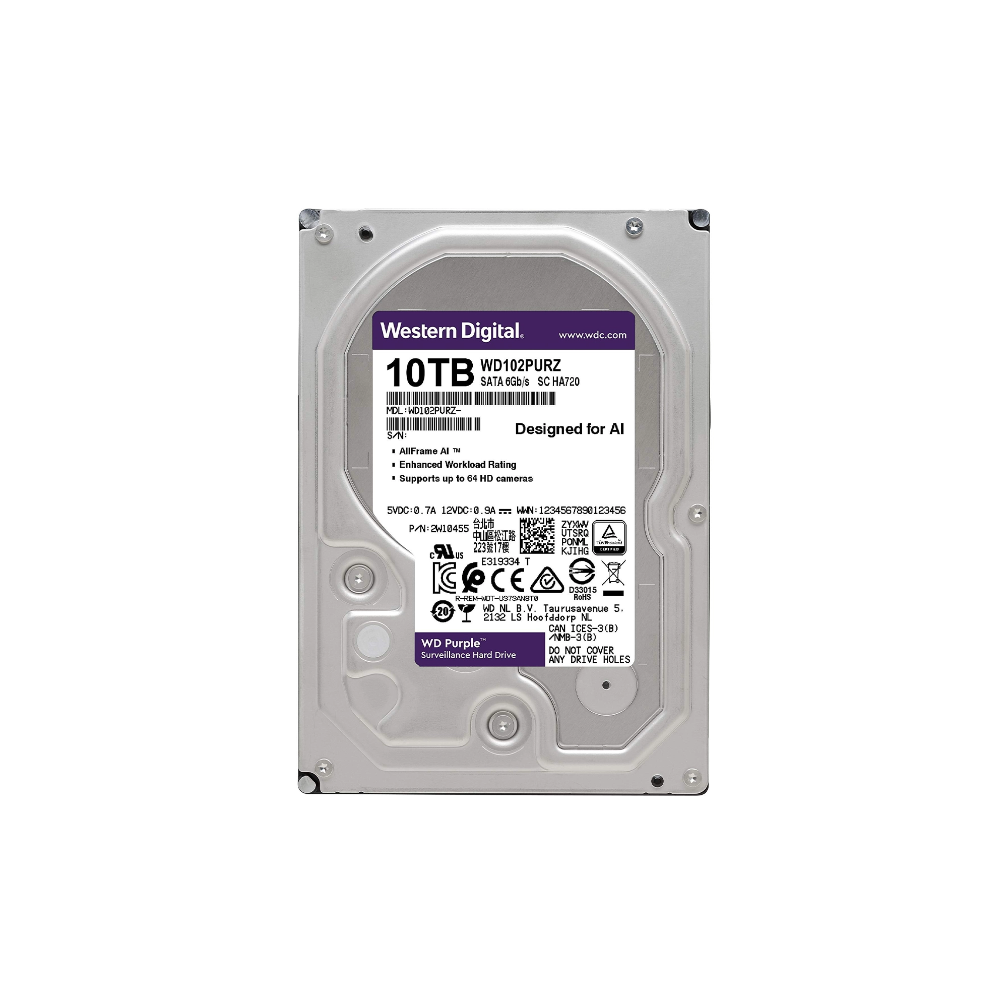 هارددیسک اینترنال وسترن دیجیتال مدل Purple WD102PURZ ظرفیت 10 ترابایت