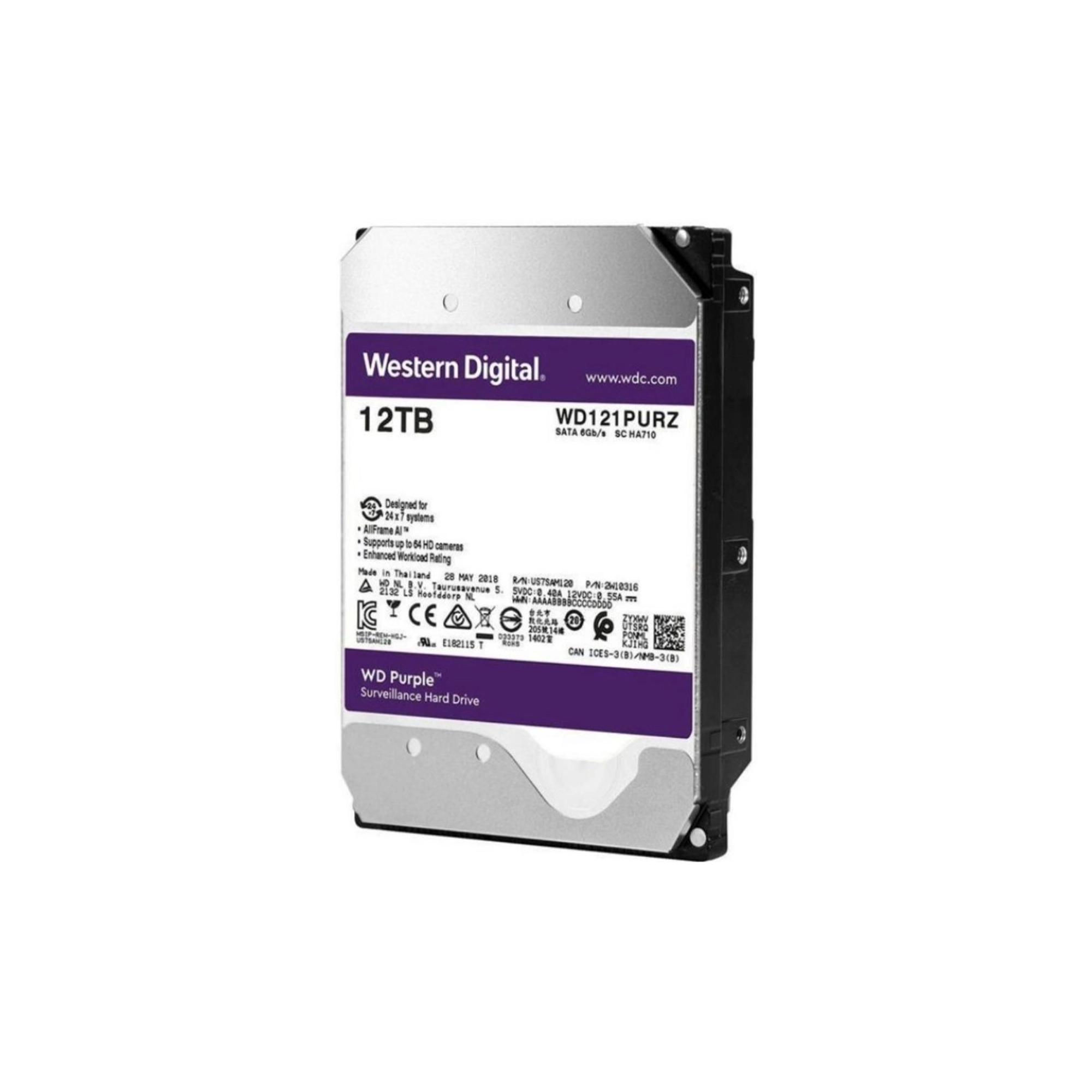 هارددیسک اینترنال وسترن دیجیتال مدل Purple WD121PURZ ظرفیت 12 ترابایت