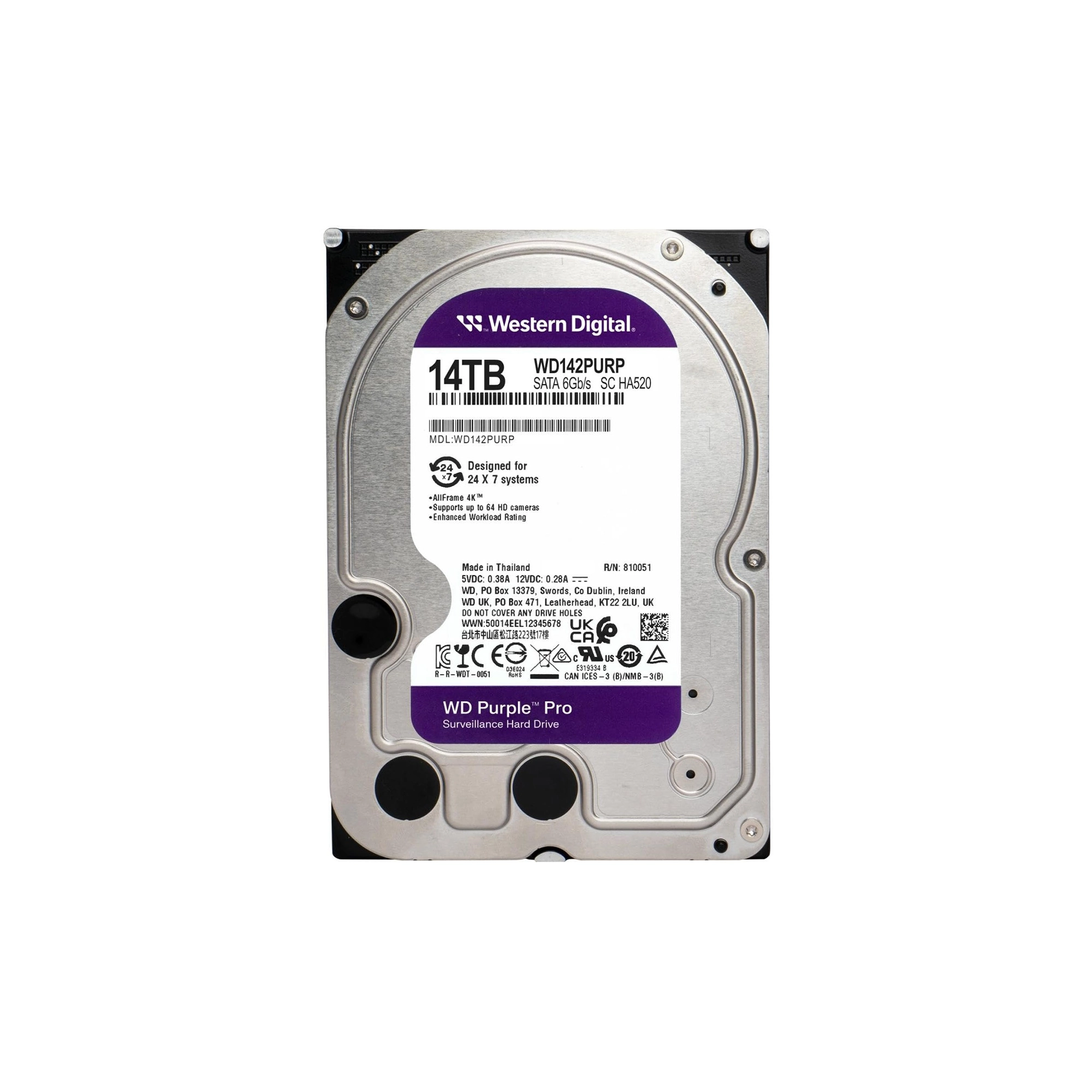 هارددیسک اینترنال وسترن دیجیتال مدل Purple WD142PURZ ظرفیت 14 ترابایت