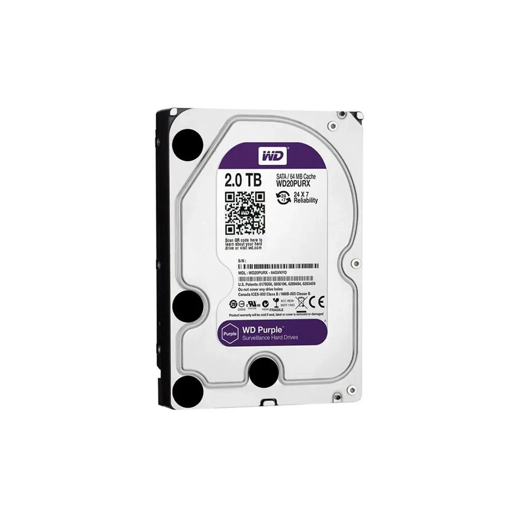 هارددیسک اینترنال وسترن دیجیتال مدل Purple WD20PURZ ظرفیت 2 ترابایت