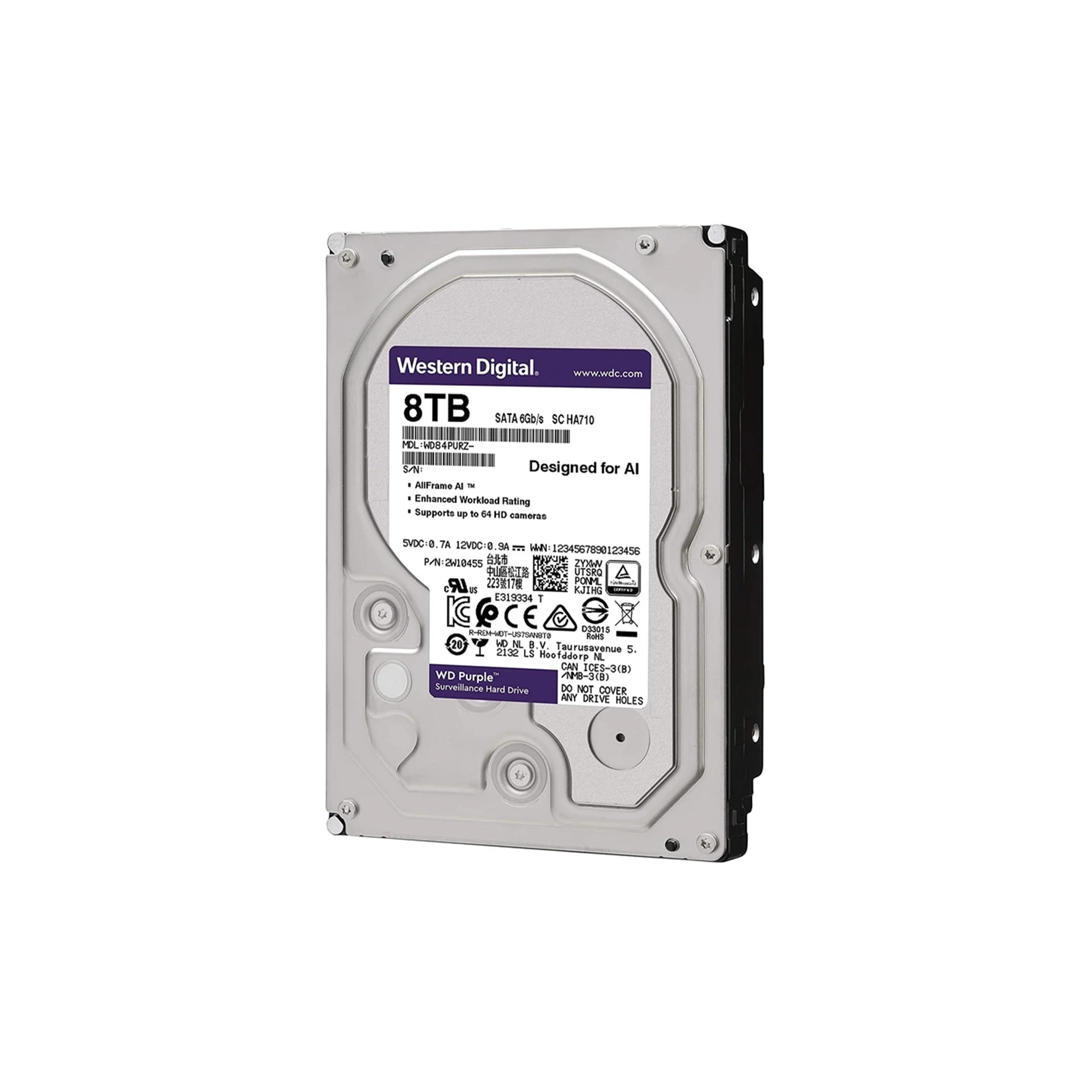 هارددیسک اینترنال وسترن دیجیتال مدل Purple WD84PURZ ظرفیت 8 ترابایت